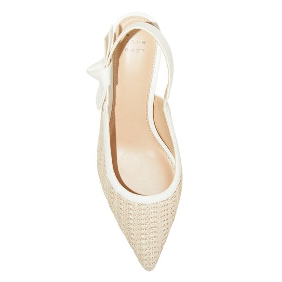 A New Day Womens Milan Raffia Slingback Heels 92611221 Beige Brown 8.5M - Picture 9 of 10